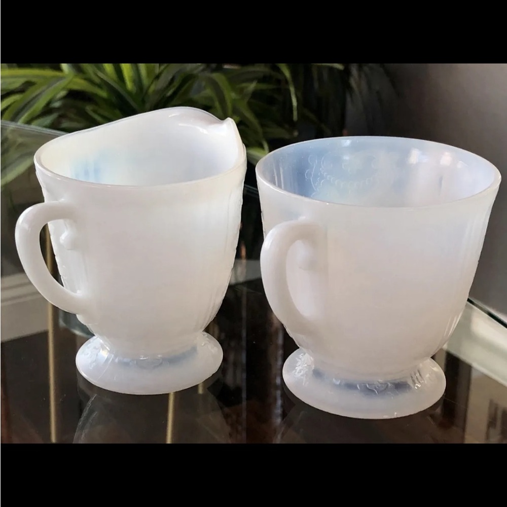 Depression Era MacBeth-Evans American Sweetheart Opalescent Creamer Open Sugar
